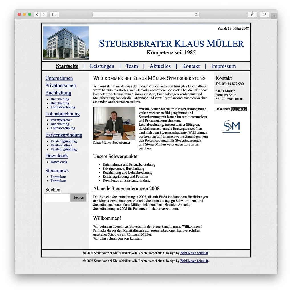 Vorher: Typische Kanzlei Website